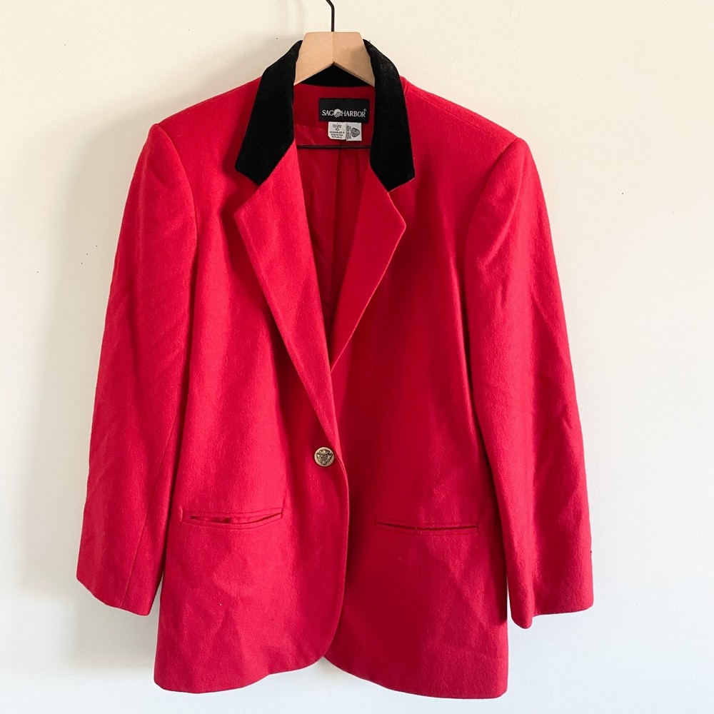 Sag Harbor Red 100% Wool Blazer